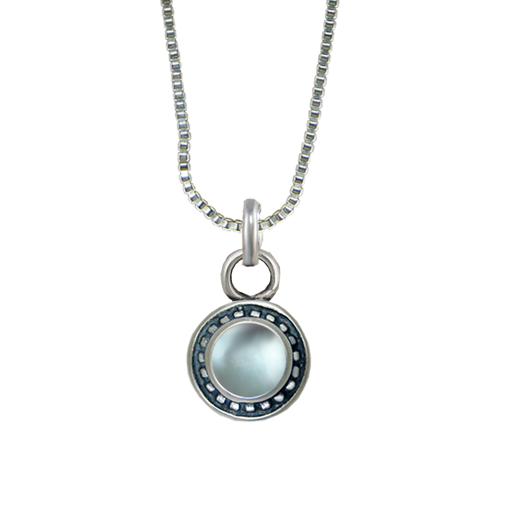 Sterling Silver Petite Little Blue Topaz Pendant Necklace